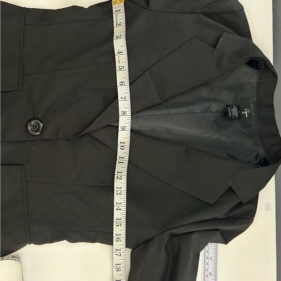 Aqua Womens Black 3/4 Sleeve Blazer Single Button Wool Blend Jacket Size Small - Picture 10 of 11